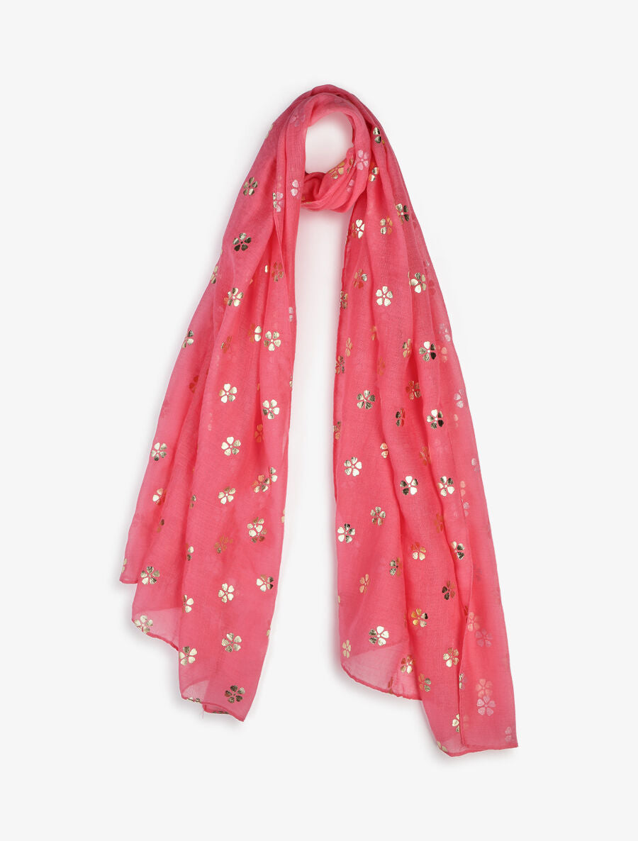 Foulard à fleurs irisées - Rose - 4