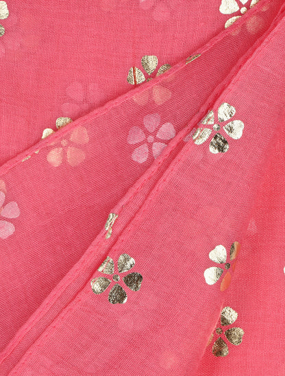 Foulard à fleurs irisées - Rose - 3