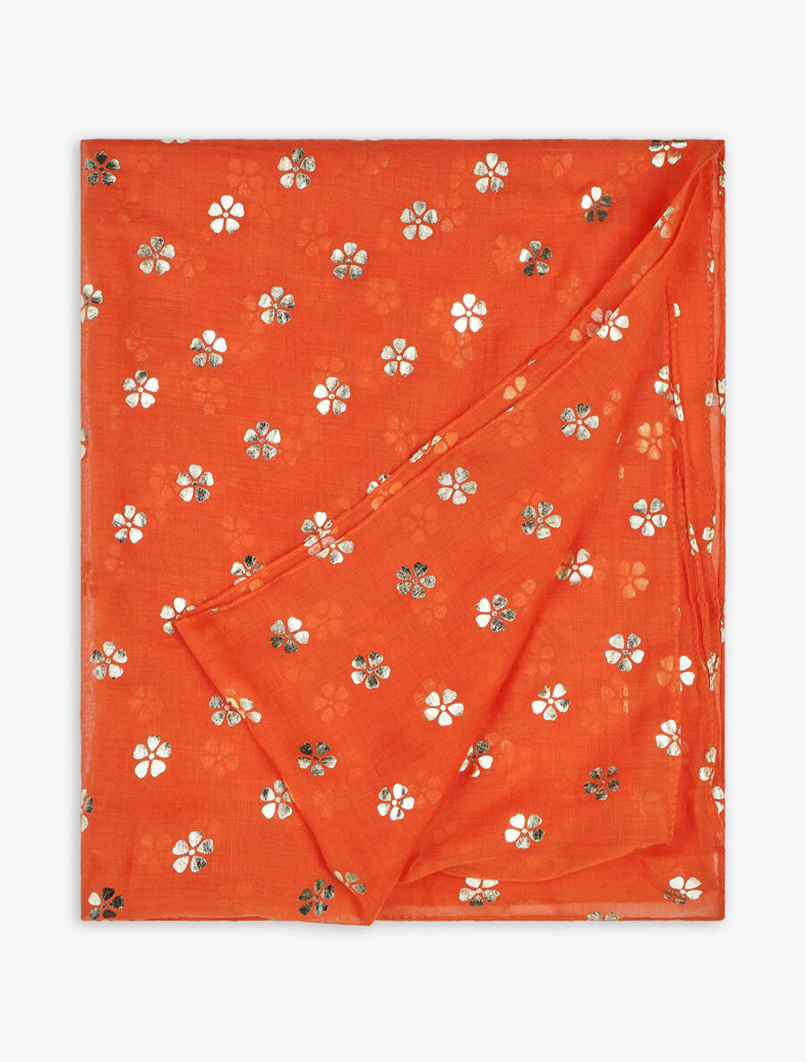 Foulard à fleurs irisées - Orange - 2