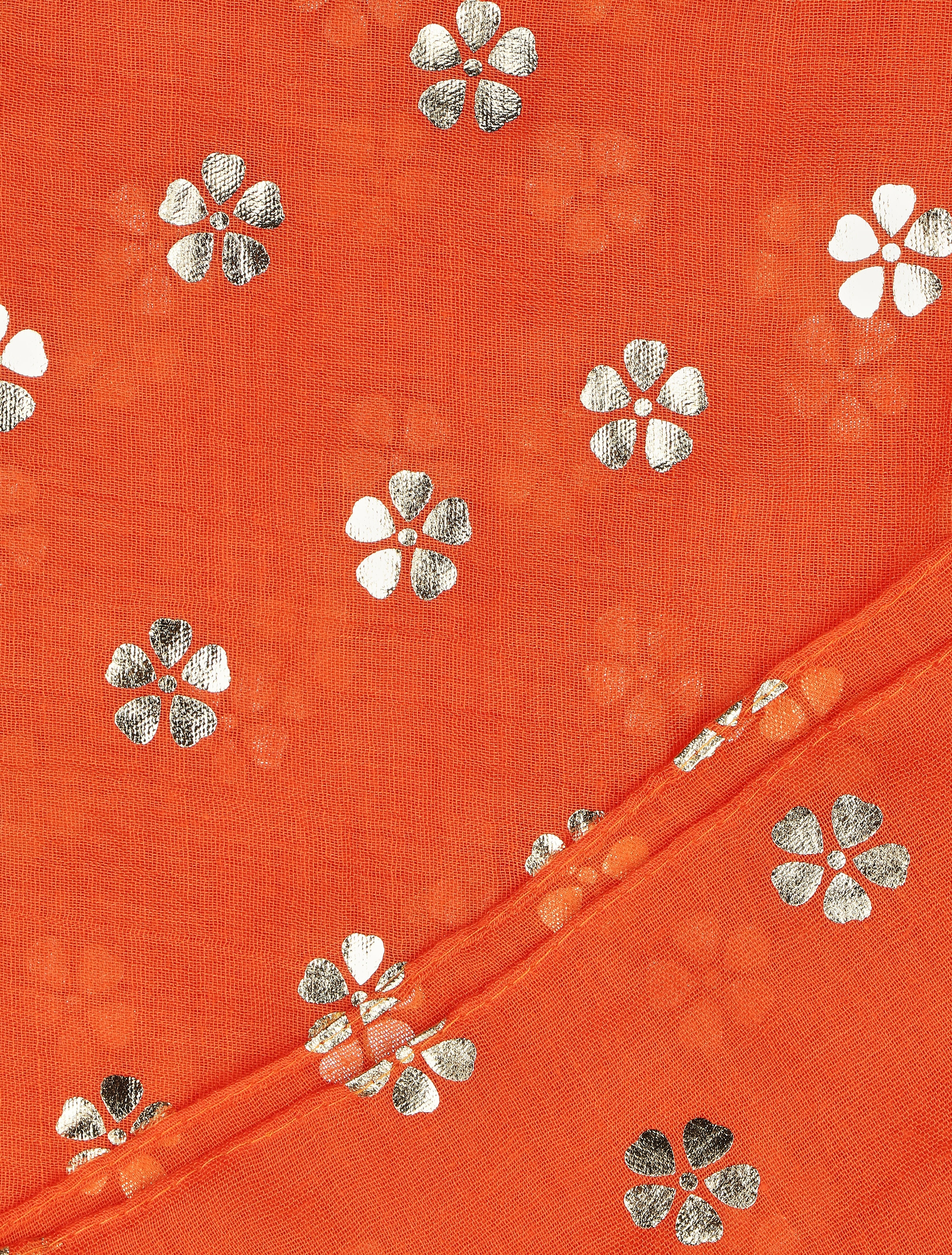 Foulard à fleurs irisées - Orange - 3