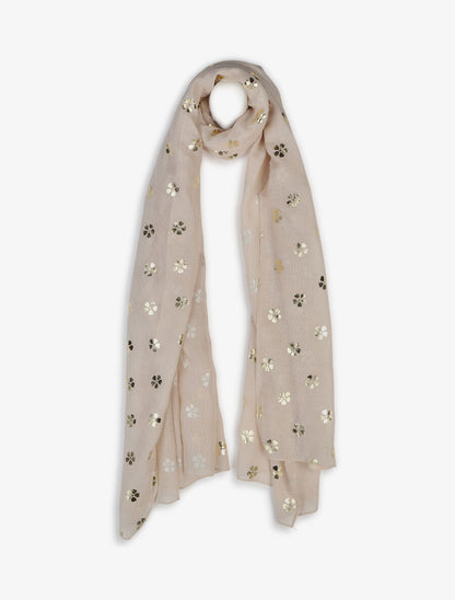Foulard à fleurs irisées - Beige - 4