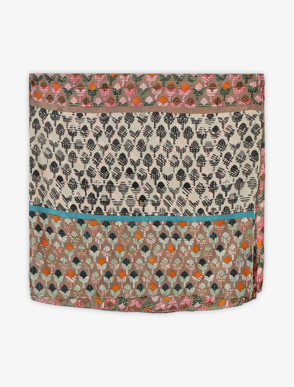 Foulard imprimé tulipes stylisées - Beige - 2