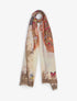 Foulard rectangulaire imprimé papillons - Beige - 1