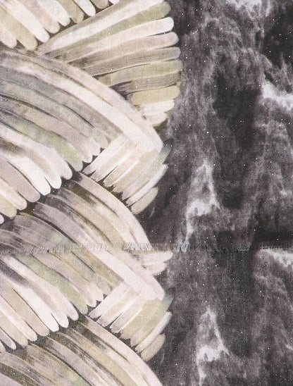 Foulard tie and dye à motifs stylisés et paillettes - Noir - 2