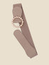 Ceinture élastiquée à boucle ronde à billes - Taupe - 1