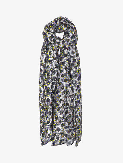 Foulard à imprimé pois stylisé et lamé - Noir - 1