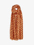 Foulard à imprimé pois stylisé et lamé - Orange - 1