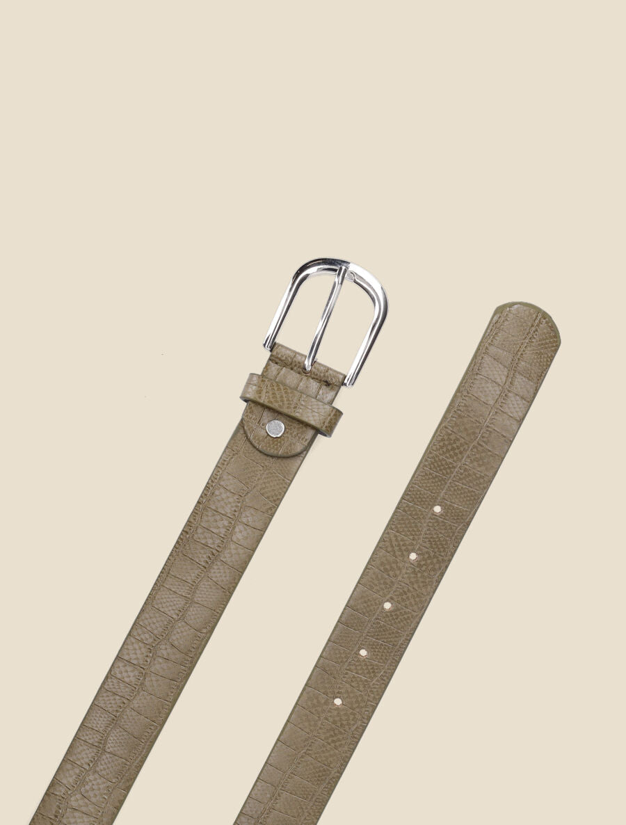 Ceinture en simili effet croco - Kaki - 2