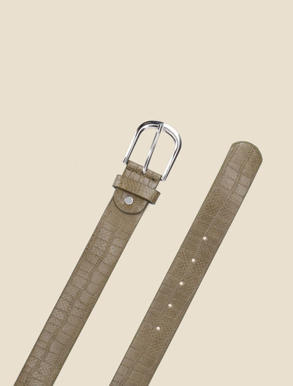 Ceinture en simili effet croco - Kaki - 2