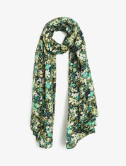 Foulard à imprimé fleurs et coeurs irisées - Vert - 1