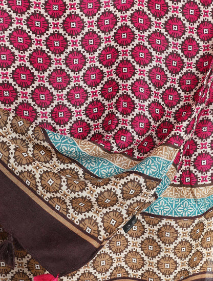 Foulard à imprimé mosaïque - Fushia - 3