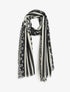 Foulard effiloché à imprimé graphique - Noir - 1