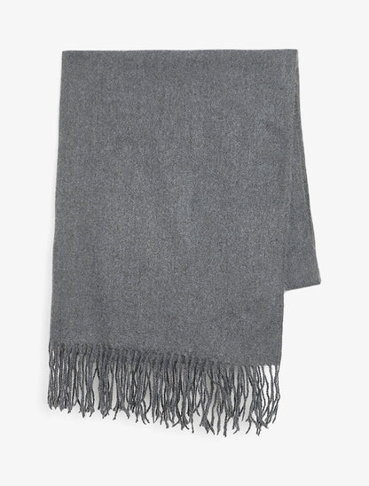 Echarpe en laine mélangée - Gris foncé - 2