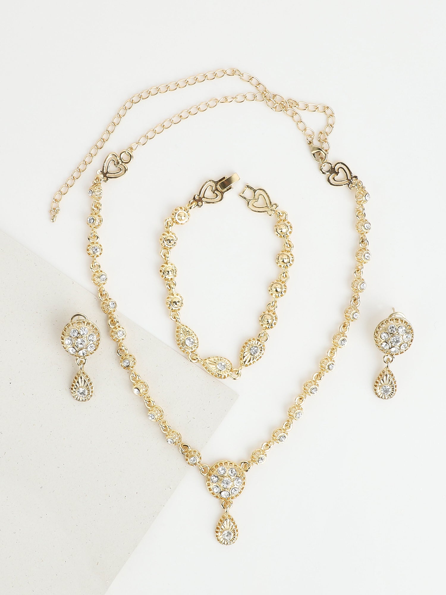 Parure 3 sets à détail zircons blancs - Or - 2