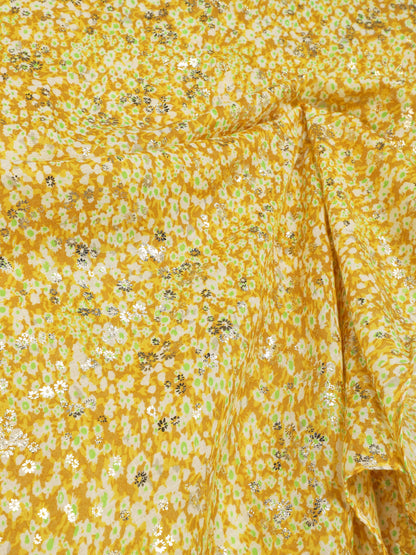 Foulard à petites fleurs irisées - Jaune - 3