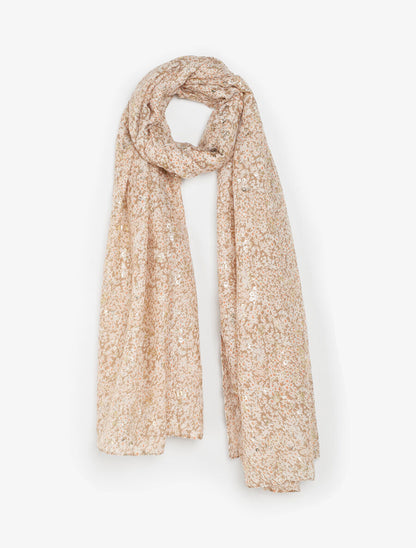 Foulard à petites fleurs irisées - Beige - 4