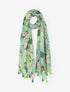 Foulard à pompons imprimé cercles fantaisies - Vert - 4