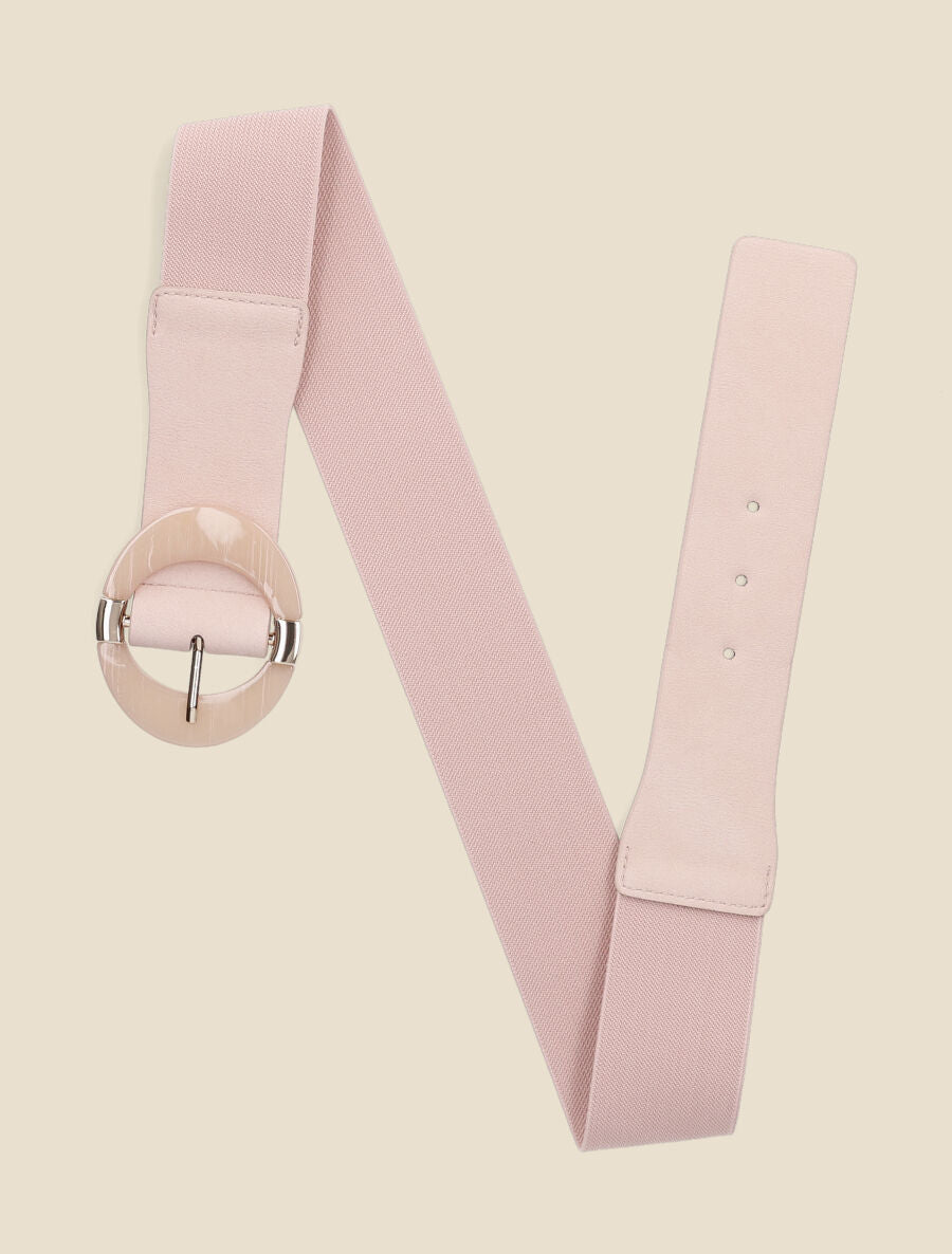 Ceinture élastiquée à boucle ardillon - Rose - 3