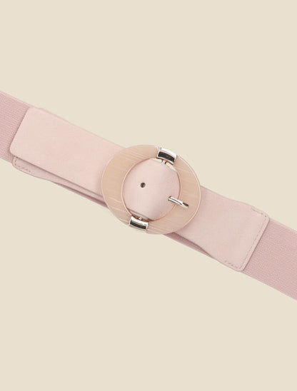 Ceinture élastiquée à boucle ardillon - Rose - 2