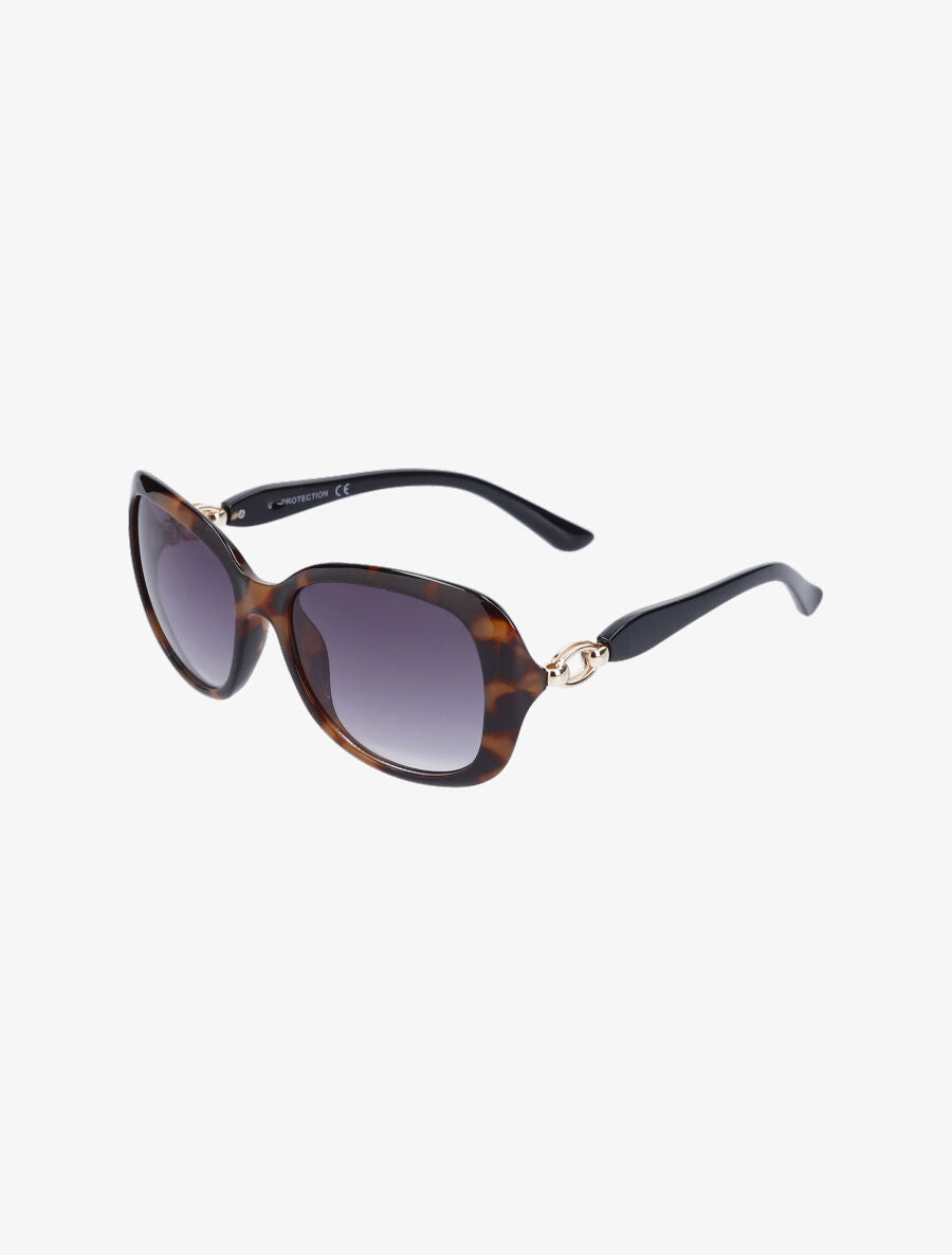 Lunettes de soleil forme ovale - Marron - 1