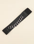 Ceinture bi-matière à détail chaîne - Noir - 1