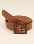 Ceinture effet python à boucle style écaille - Camel - 2