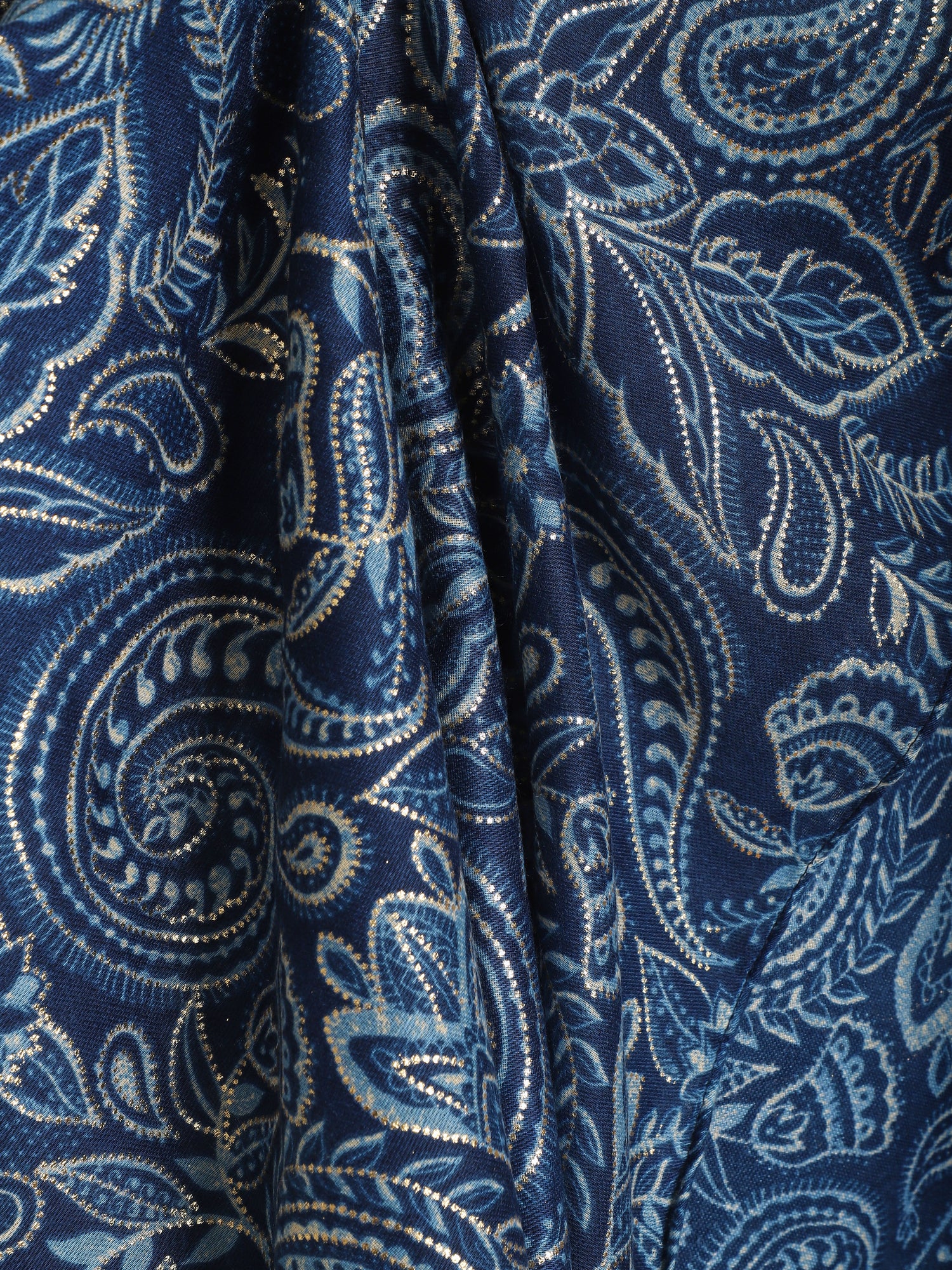 Foulard imprimé cachemire irisé - Bleu - 3