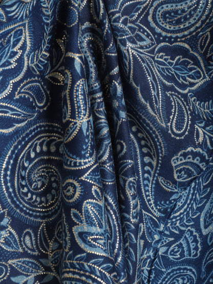 Foulard imprimé cachemire irisé - Bleu - 3