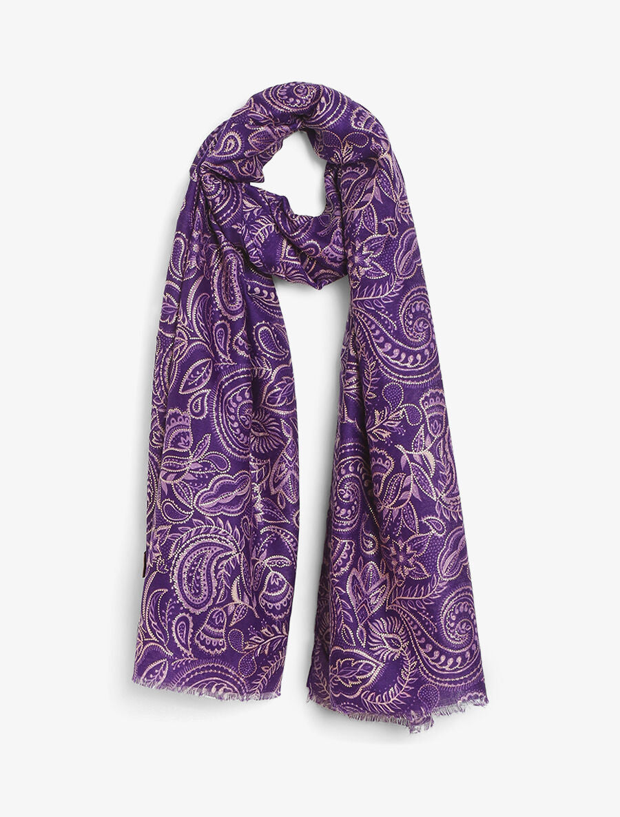 Foulard imprimé cachemire irisé - Violet - 1
