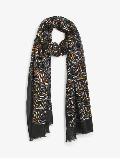 Foulard géométrique irisé - Noir - 4