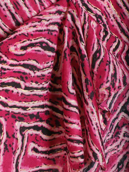 Foulard imprimé abstrait - Fuchsia - 3