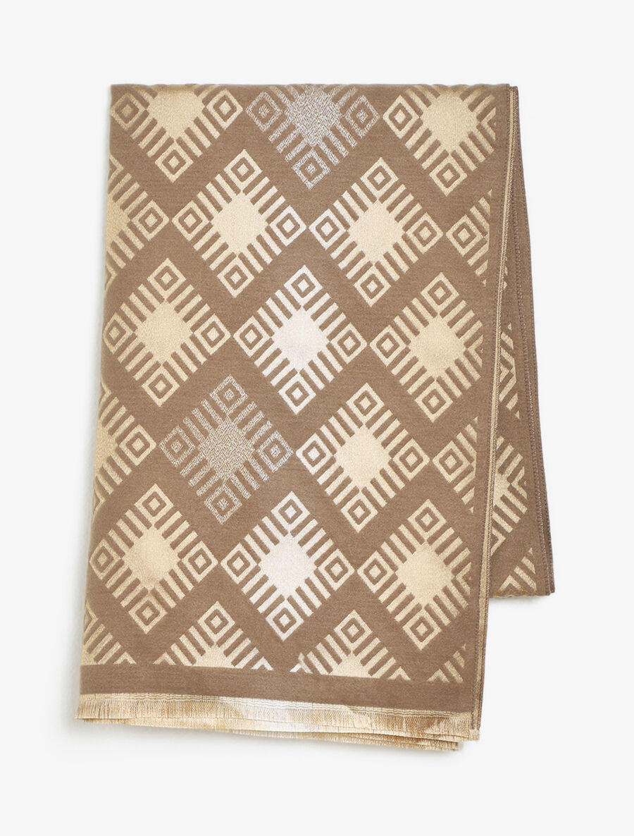 Echarpe motifs géométriques - Taupe - 2