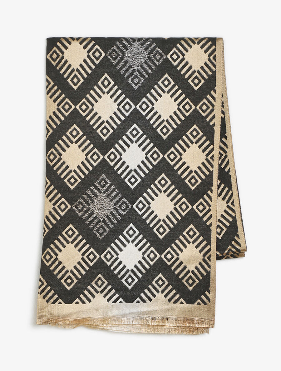 Echarpe motifs géométriques - Noir - 2