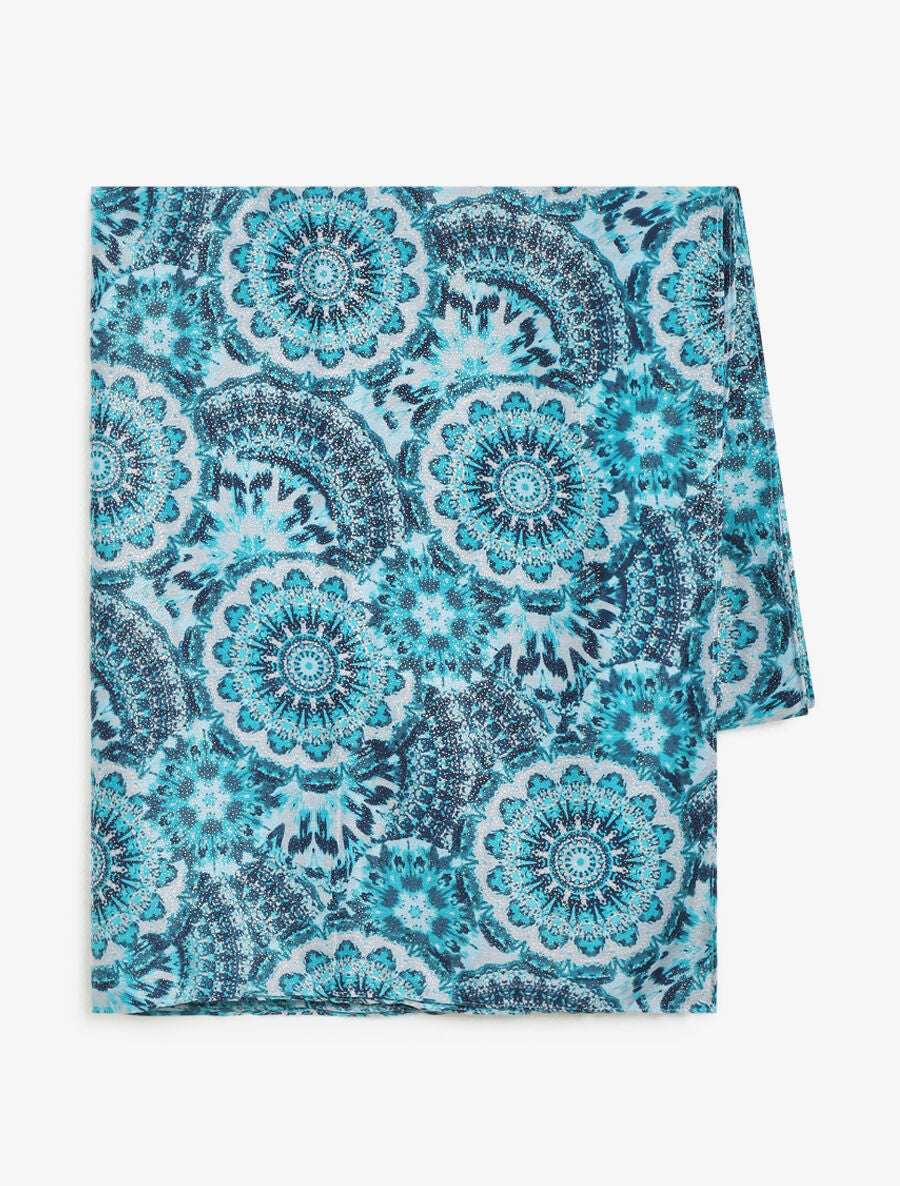 Foulard à motif rosace - Bleu - 2