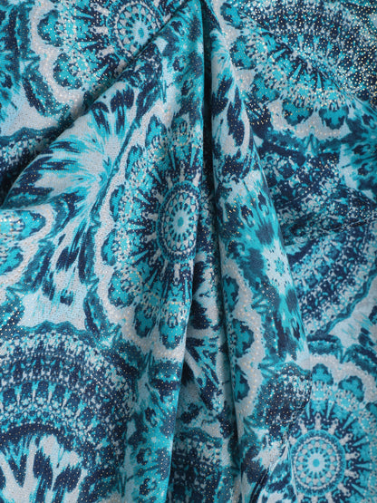 Foulard à motif rosace - Bleu - 3