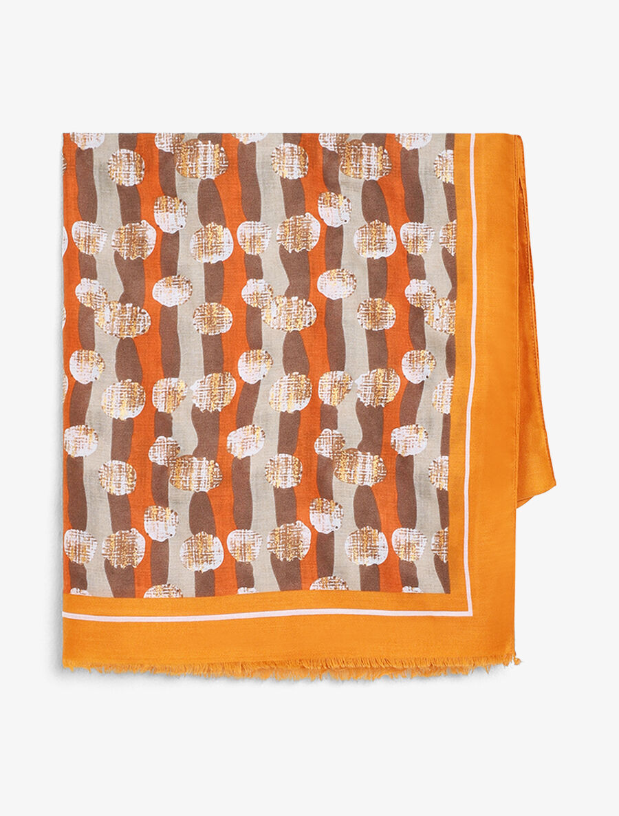 Foulard à imprimé graphique - Orange - 2