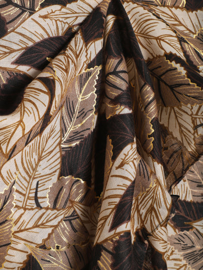 Foulard à imprimé feuilles automnales irisées - Noir - 3