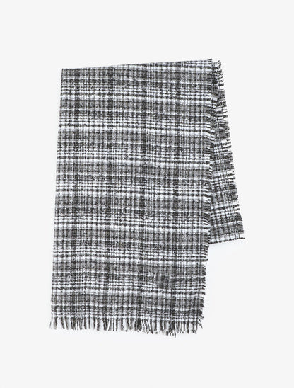 Echarpe imprimé tartan - Noir - 2