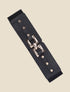 Ceinture élastiquée boucle crochet - Noir/or - 1
