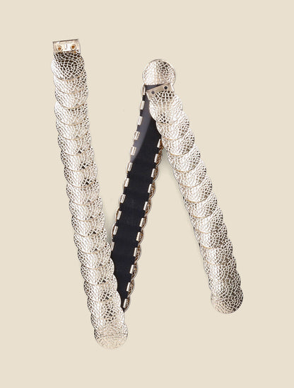 Ceinture élastiquée à médailles - Or - 1