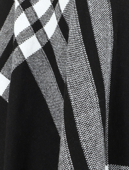 Châle à carreaux - Noir - 3