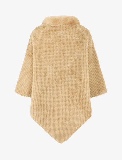 Poncho uni à motif quadrillé - Taupe - 2