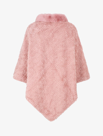 Poncho uni effet angora - Vieux rose - 2