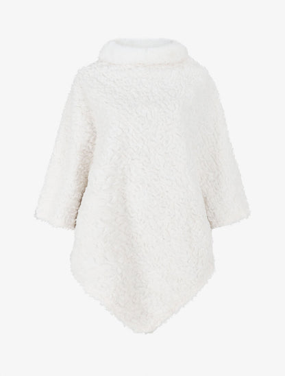 Poncho uni effet angora - Blanc - 4