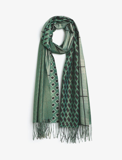 Echarpe irisée motif patchwork - Vert - 4