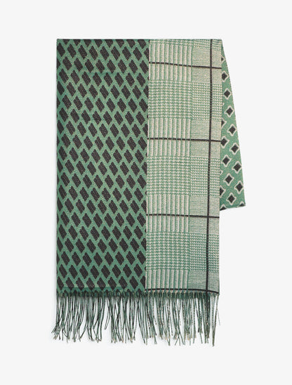 Echarpe irisée motif patchwork - Vert - 2