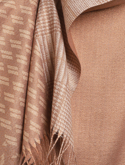 Echarpe irisée motif patchwork - Taupe - 3