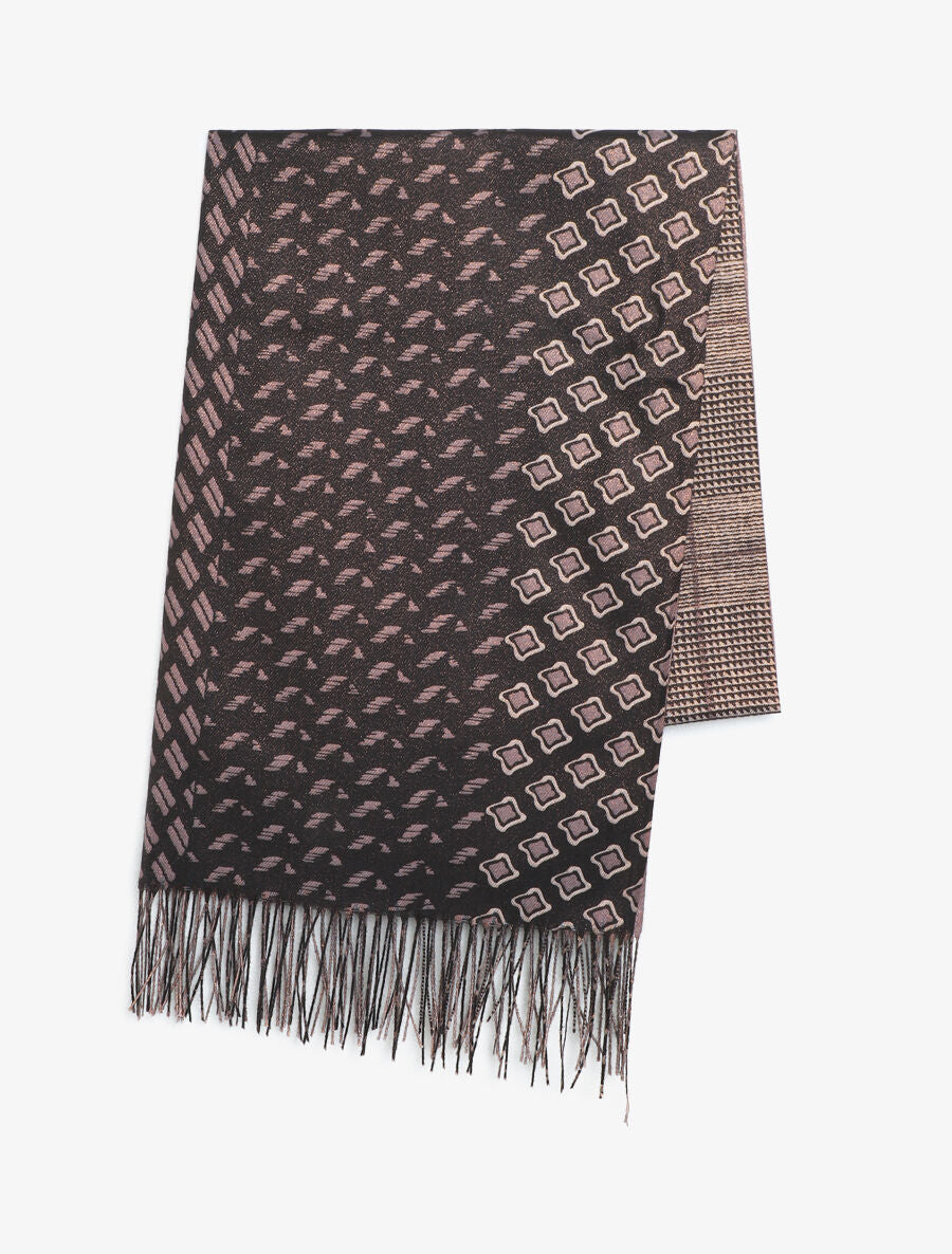Echarpe irisée motif patchwork - Noir - 2