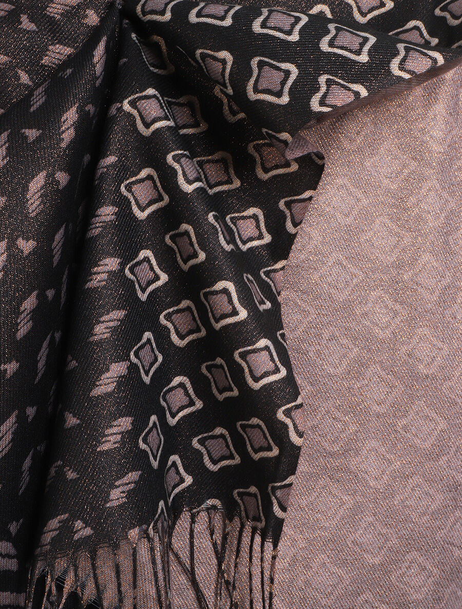 Echarpe irisée motif patchwork - Noir - 3