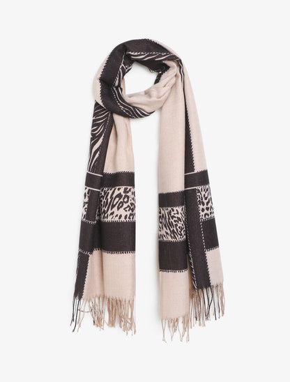 Echarpe irisée motif léopard fantaisie - Beige - 4